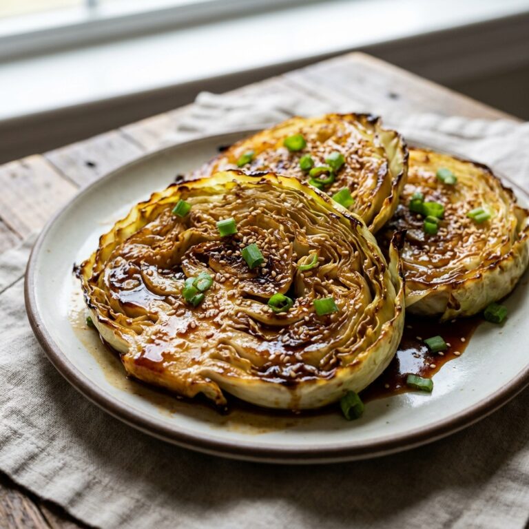 Miso cabbage steaks