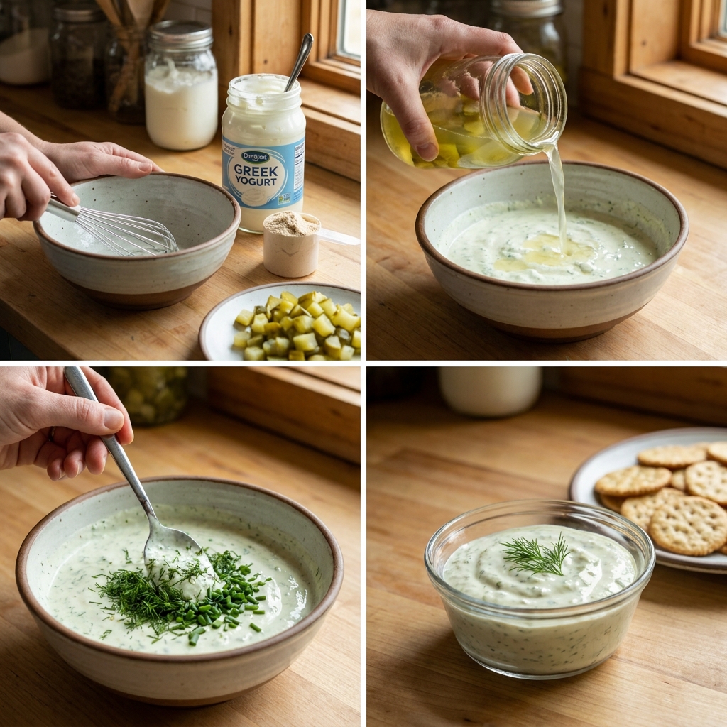 Protein Dill Pickle Dip
