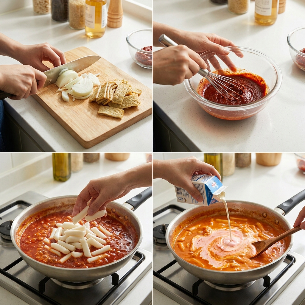 Rose tteokbokki recipe