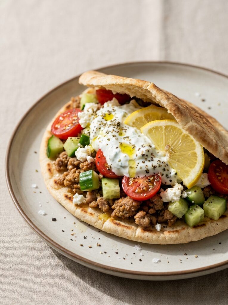 Beginner Mediterranean Turkey Pita Sandwich Recipe 12 A realistic close up recipe photo 202605011832