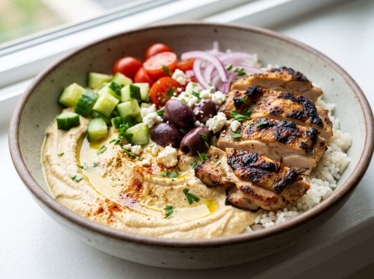 Beginner Mediterranean Chicken Hummus Bowl Recipe 17 Chicken hummus bowl recipe 202604301440
