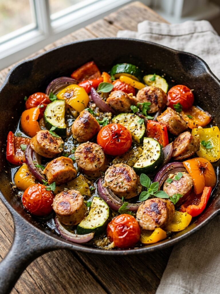 Mediterranean One Pan Chicken Sausage and Vegetables Recipe 17 Chicken sausage and vegetables r… 202605011923