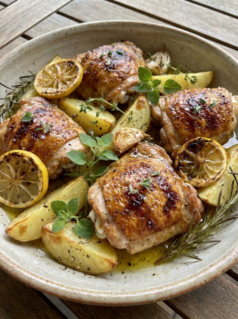 Mediterranean Lemon Herb Chicken Thighs with Roasted Potatoes Recipe 12 Chicken thighs with 202604272229