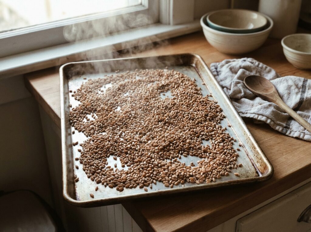 Cooked farro grains 202604091559