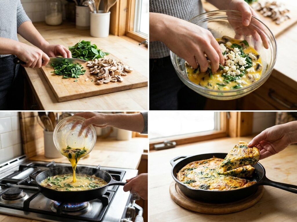 Mediterranean Spinach Mushroom Frittata with Feta Recipe 14 Cooking spinach mushroom frittat… 202604301459