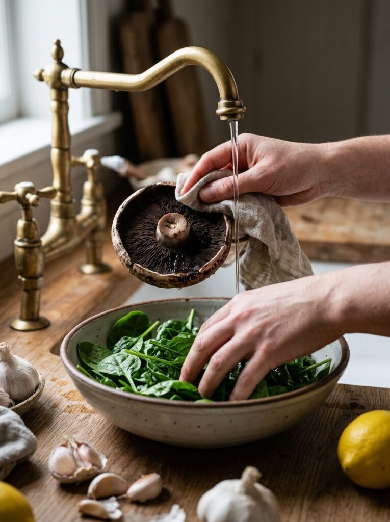 Cooking stuffed portobello 202604251440