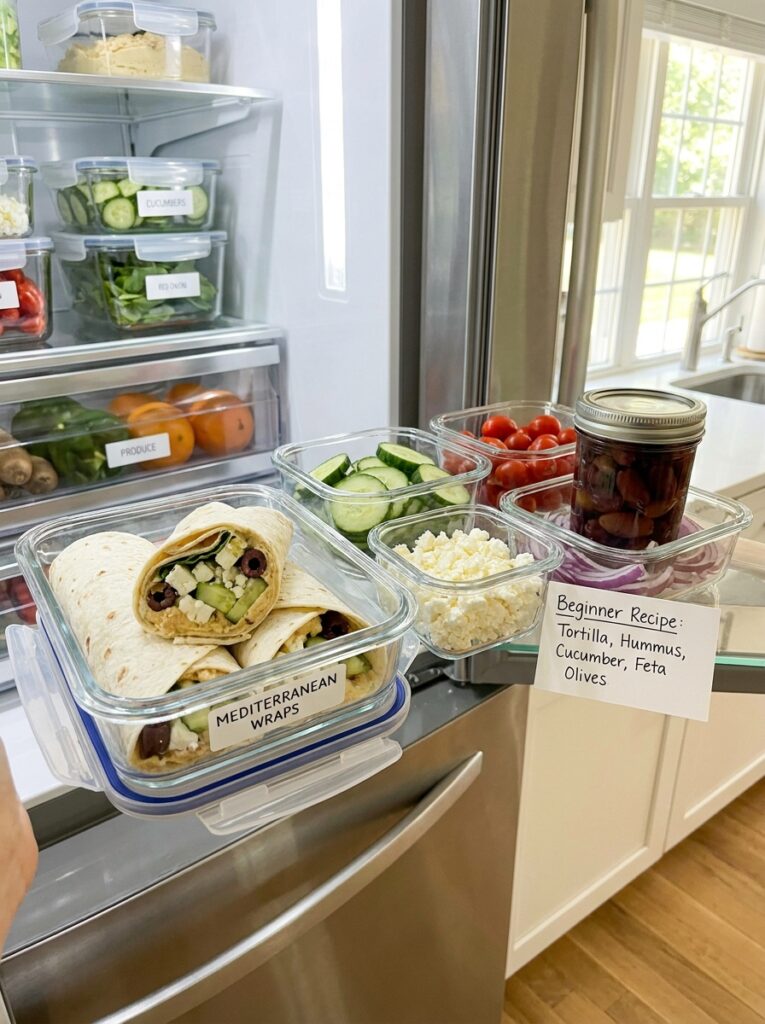 beginner mediterranean cucumber feta wrap recipe 16 Food storage containers 202604272249