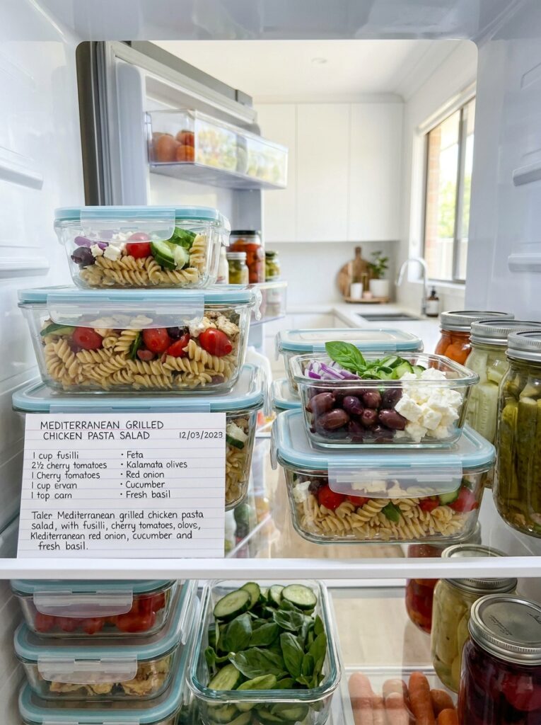 Food storage containers pasta salad 202604301227