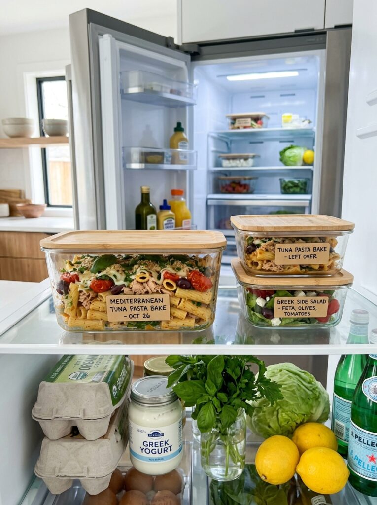 Mediterranean Tuna Pasta Bake with Tomatoes and Olives Recipe 16 Food storage containers tuna pasta 202604282143