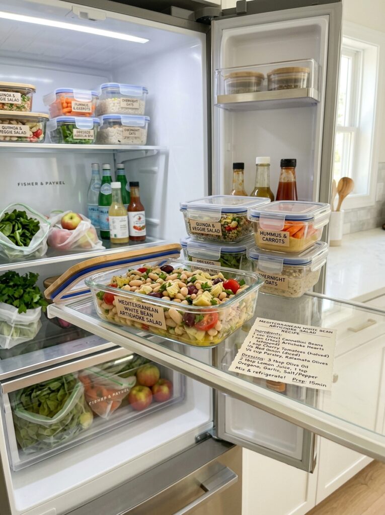 Mediterranean White Bean Artichoke Salad Recipe: Fresh, Easy, and Healthy 16 Food storage containers with salad 202604282118