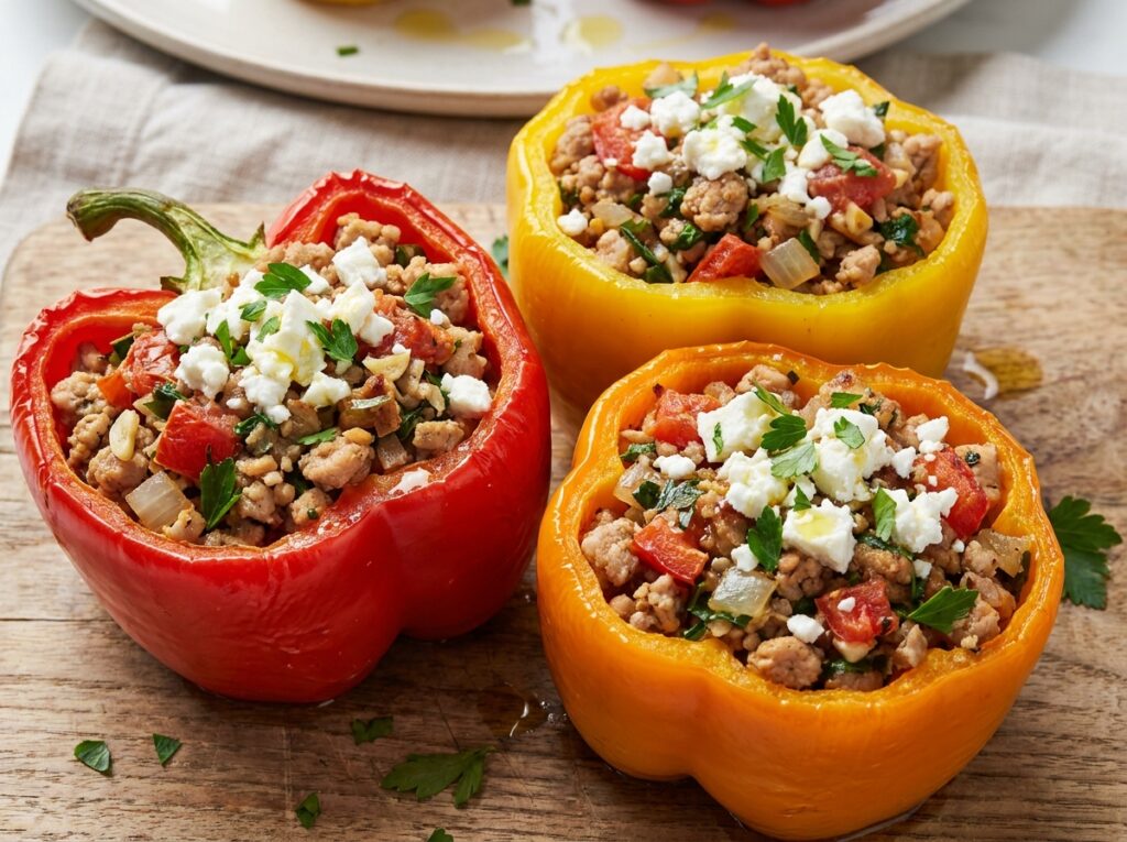 Mediterranean Ground Chicken Stuffed Peppers with Feta Recipe: A Flavorful Homemade Dinner 12 Ground chicken stuffed peppers r… 202604301506
