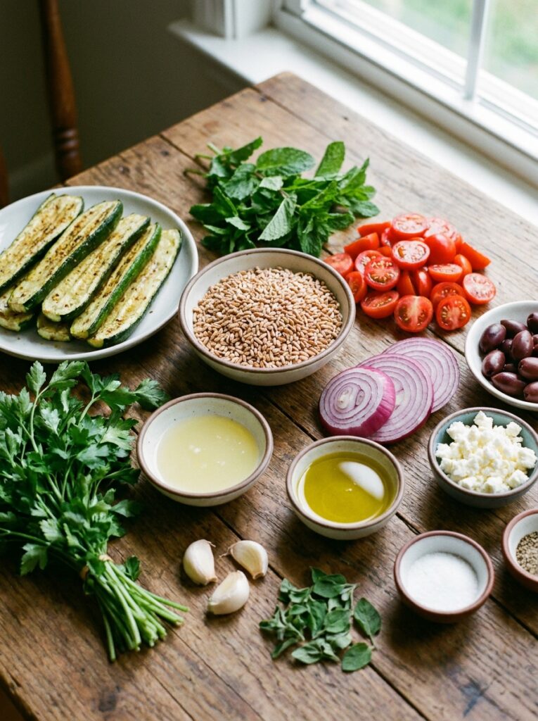 Mediterranean Farro Salad with Roasted Zucchini Recipe 13 Ingredients for Mediterranean 202604272209