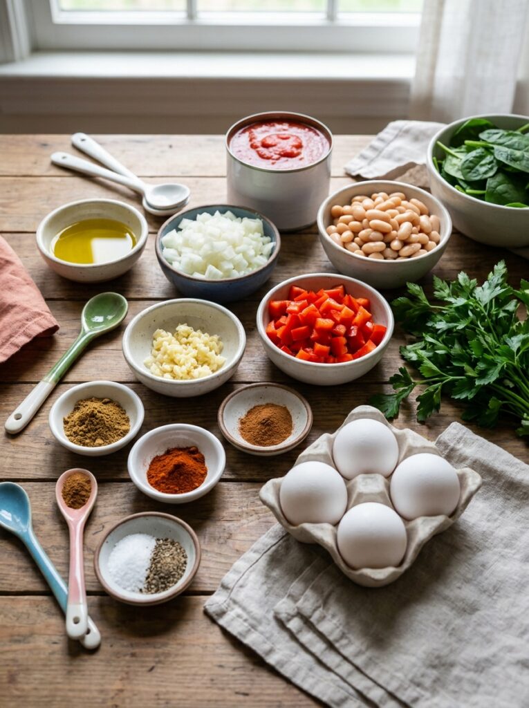 Mediterranean Shakshuka with White Beans and Spinach Recipe 13 Ingredients for mediterranean 202604272258