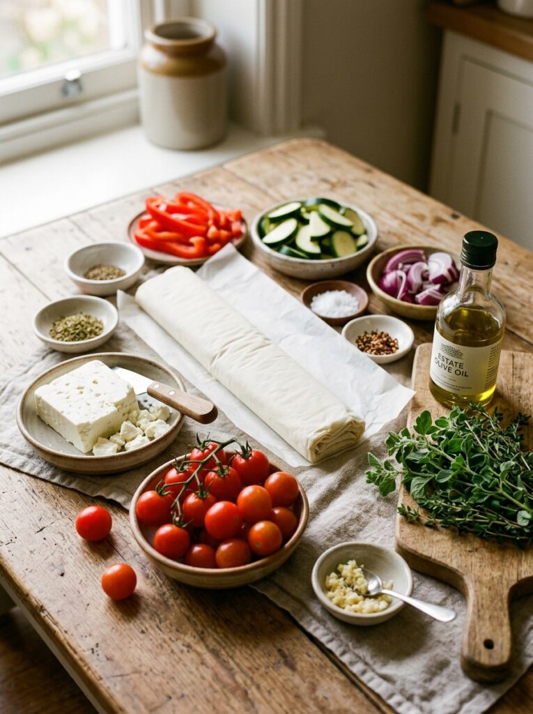 Mediterranean Tomato Feta Phyllo Bake Easy Dinner Recipe: A Delicious and Simple Meal 13 Ingredients for mediterranean bake 202604282106