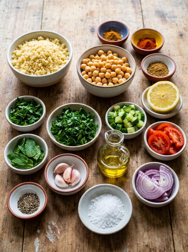 Mediterranean Couscous Salad with Chickpeas and Herbs Recipe 13 Ingredients for mediterranean co… 202604301211