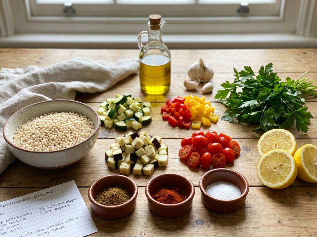 easy mediterranean roasted veggie couscous recipe 13 Ingredients for mediterranean co… 202604301450