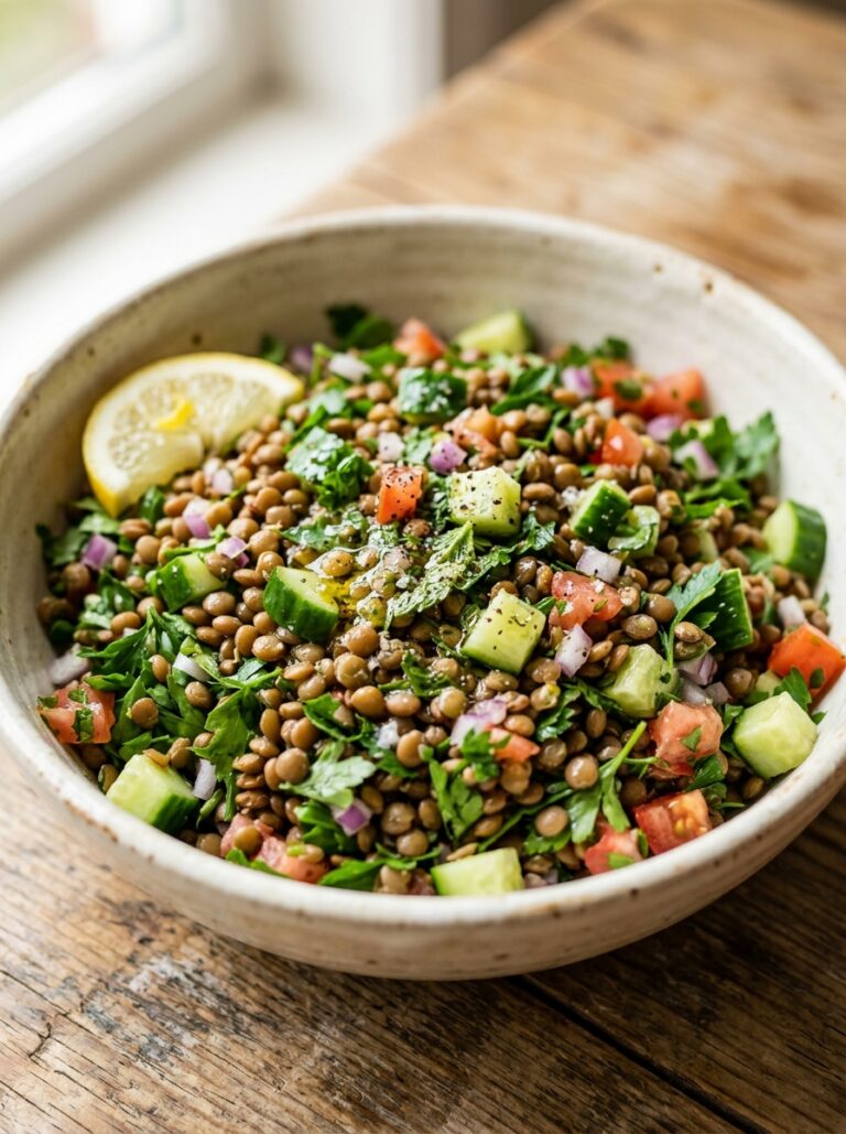 Lentil tabbouleh with ingredients 202605011900