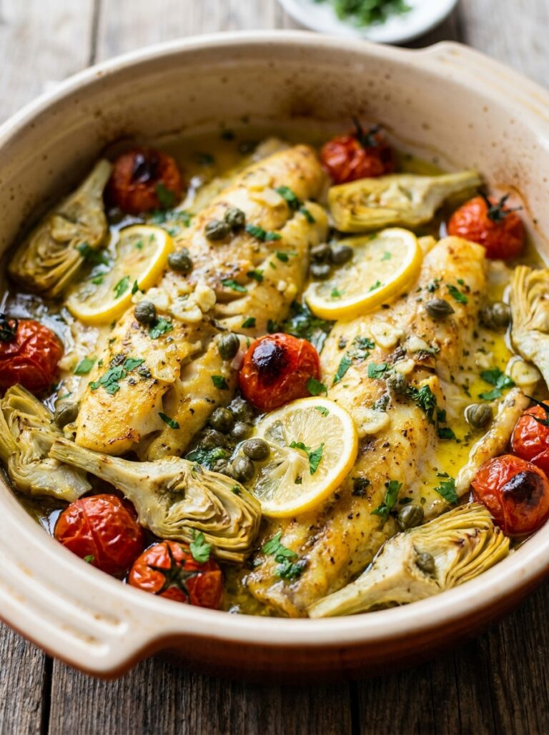 Mediterranean Baked Haddock with Artichokes Tomatoes and Cappers Recipe 17 Mediterranean baked haddock recipe 202605011828