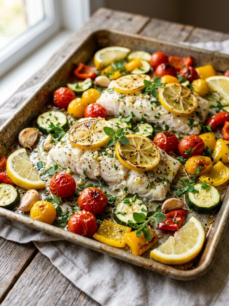 Mediterranean cod sheet pan recipe 202604282133