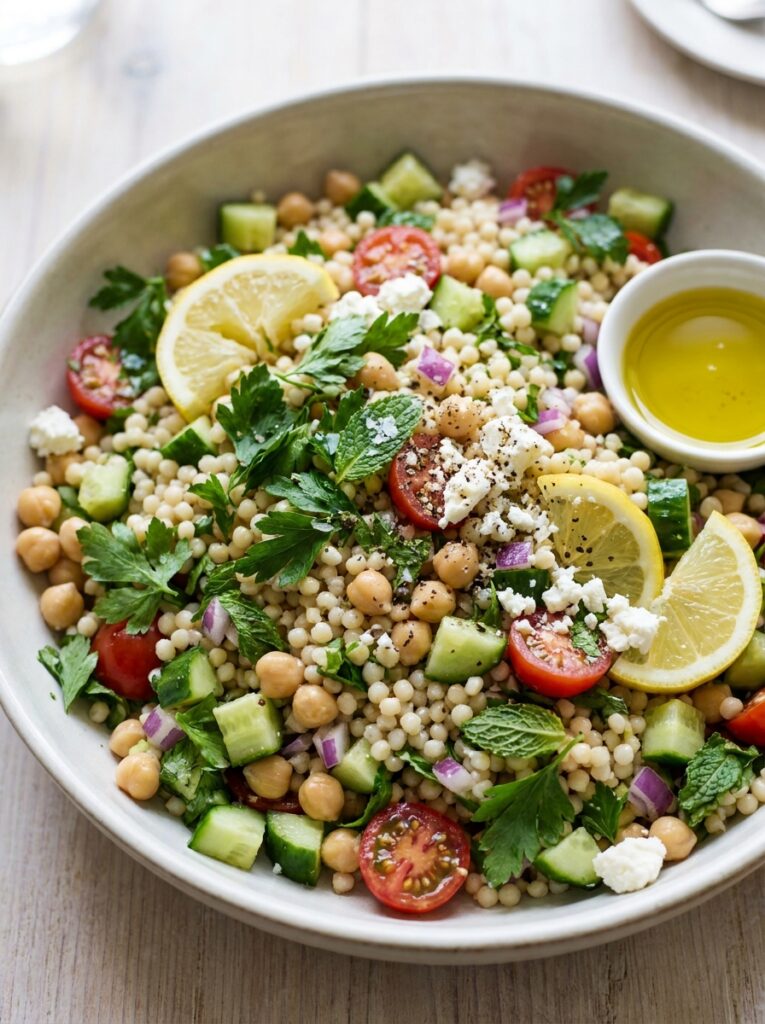 Mediterranean Couscous Salad with Chickpeas and Herbs Recipe 12 Mediterranean couscous salad recipe 202604301211