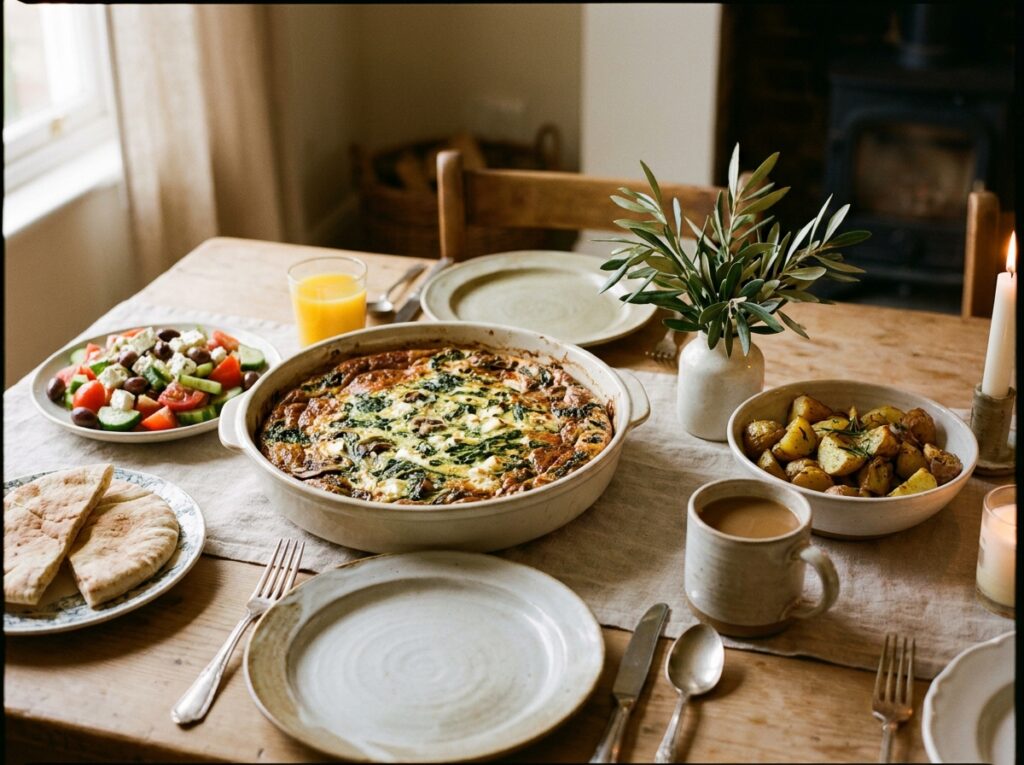 Mediterranean Spinach Mushroom Frittata with Feta Recipe 15 Mediterranean frittata with side… 202604301459