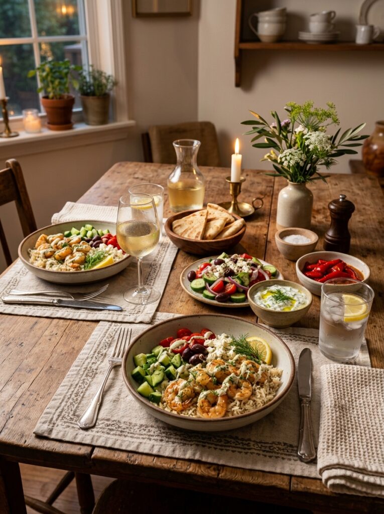 Mediterranean garlic shrimp rice… 202604282151