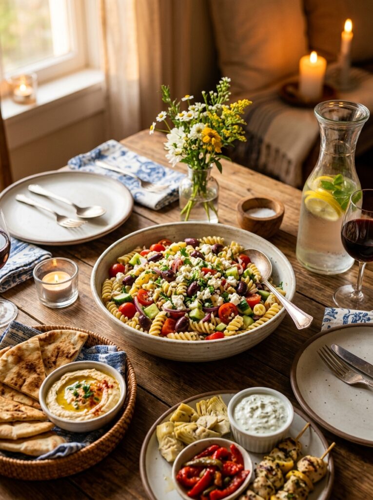 Mediterranean pasta salad setup 202604282113