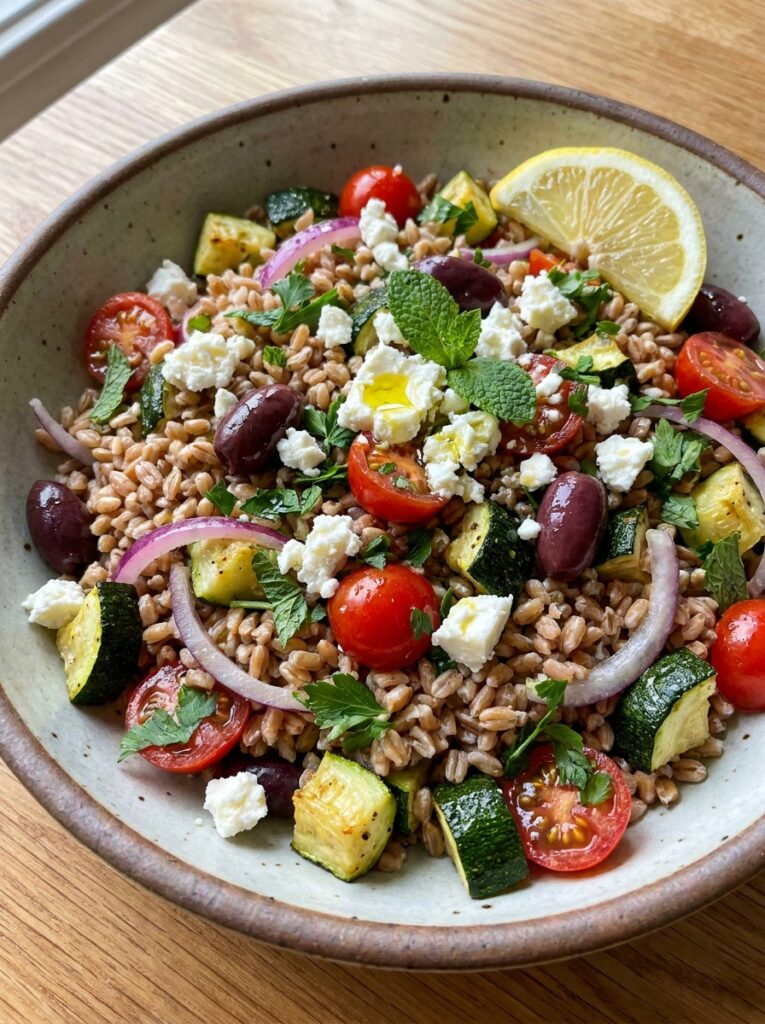 Mediterranean Farro Salad with Roasted Zucchini Recipe 12 Salad with roasted 202604272211