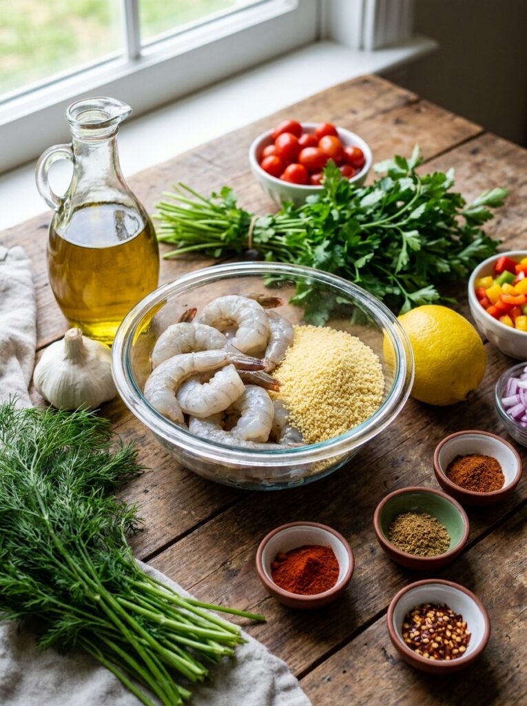 Shrimp couscous ingredients 202604250108