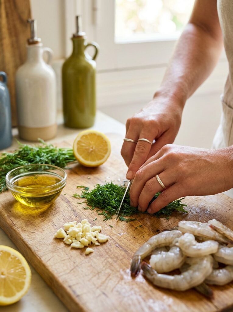 Shrimp salad cooking 202604251406