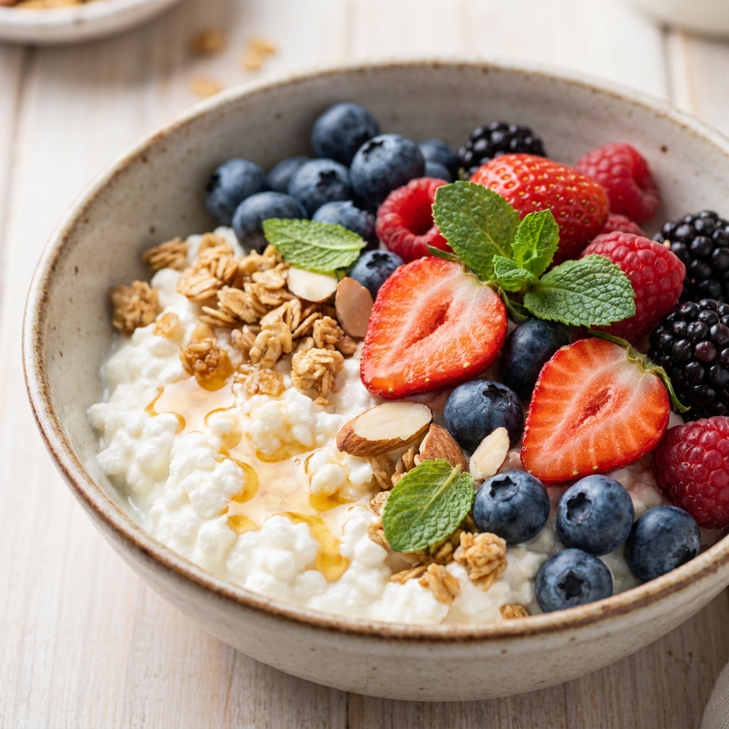 berry cottage cheese breakfast bowl