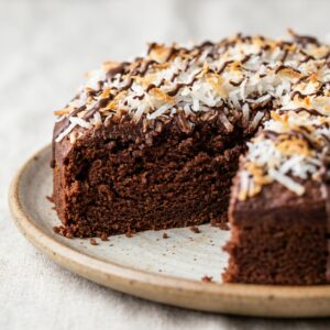 healthy chocolate coconut snack cake gluten free