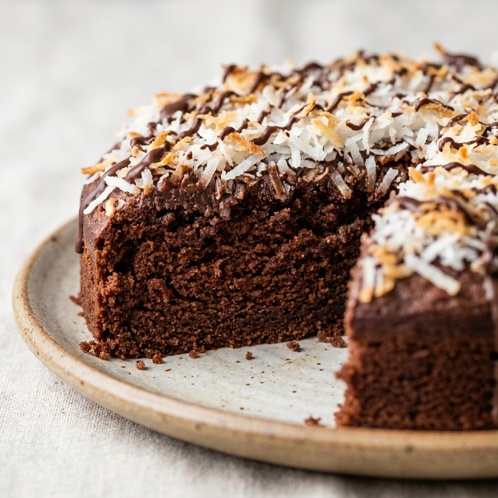healthy chocolate coconut snack cake gluten free