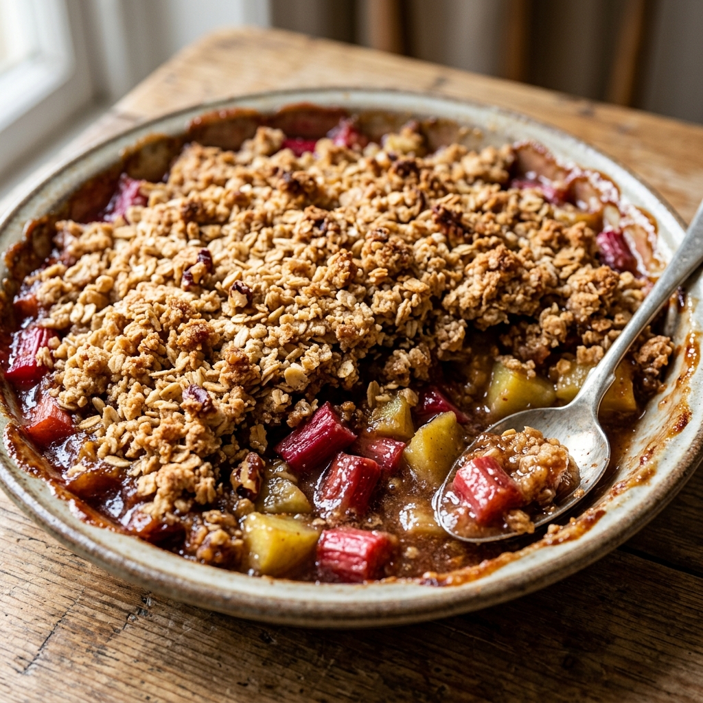 Rhubarb Apple And Ginger Crumble Recipe