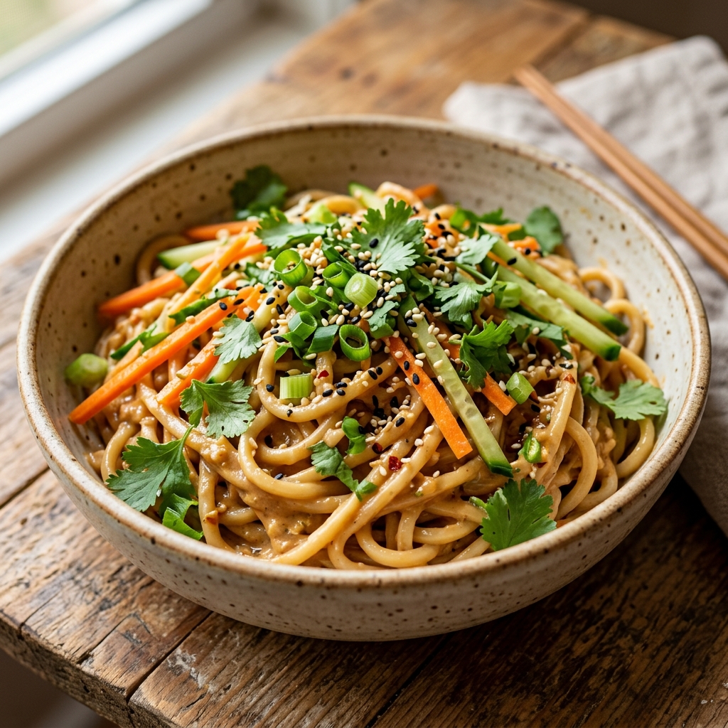 Cold Peanut Ginger Noodles Recipe
