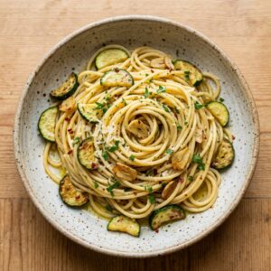Spaghetti Aglio Olio With Zucchini Recipe