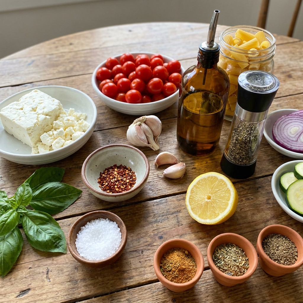 tiktok tomato feta pasta recipe