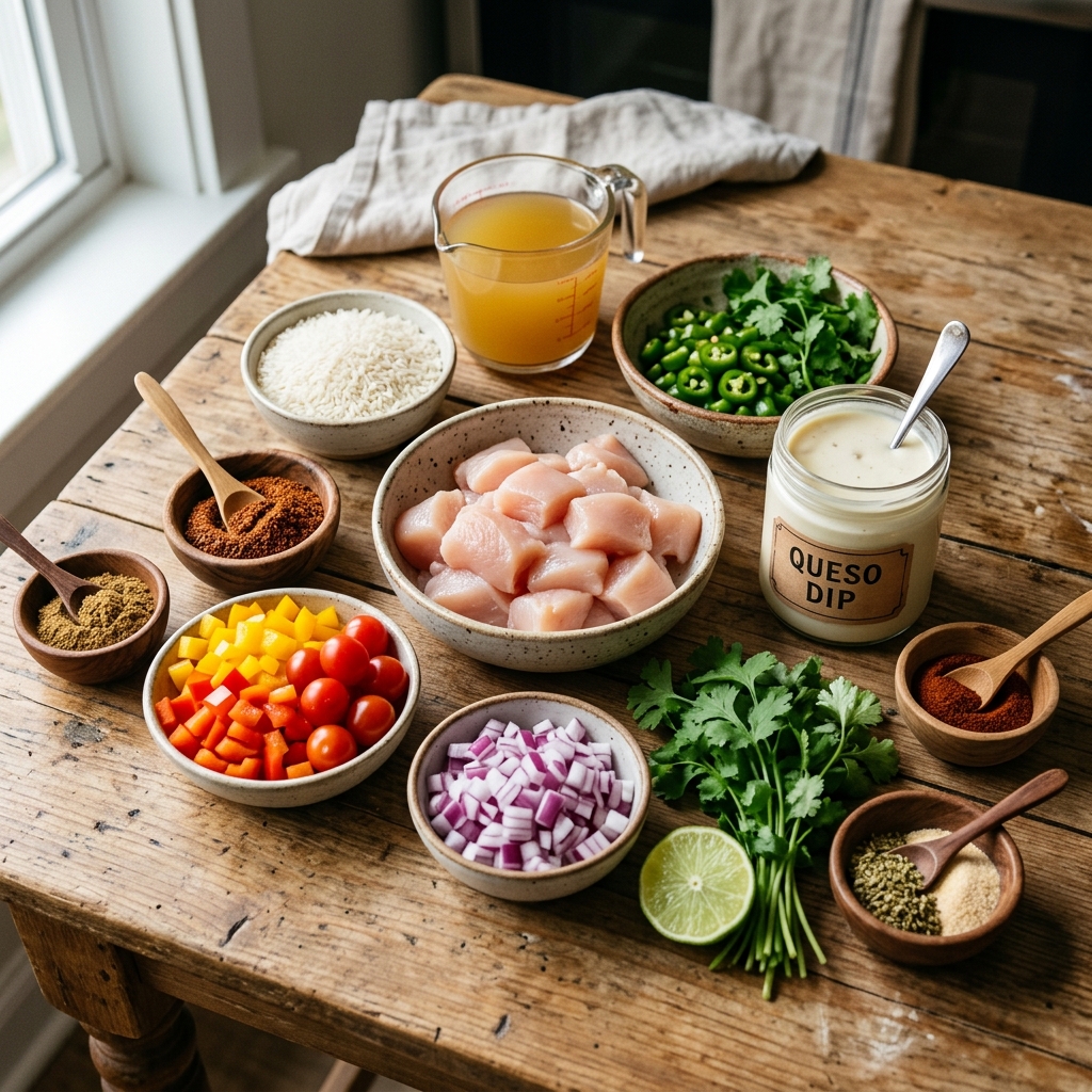 Viral Queso Swim Chicken And Rice Recipe 2026 13 Viral Queso Swim Chicken And Rice Recipe