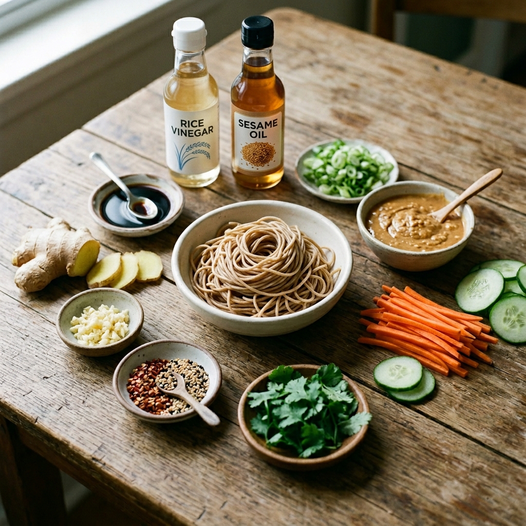 Cold Peanut Ginger Noodles Recipe