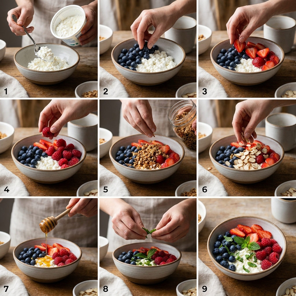 berry cottage cheese breakfast bowl