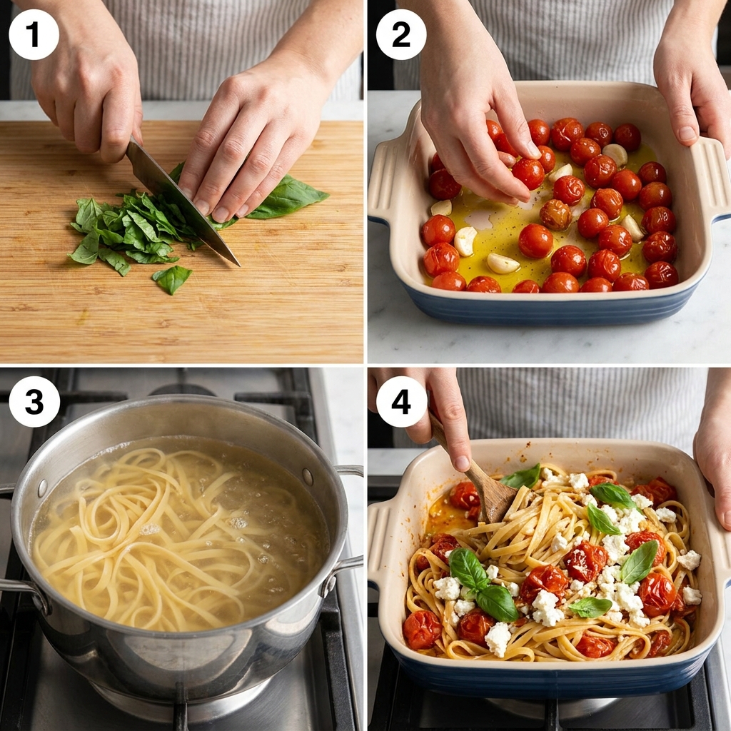 tiktok tomato feta pasta recipe