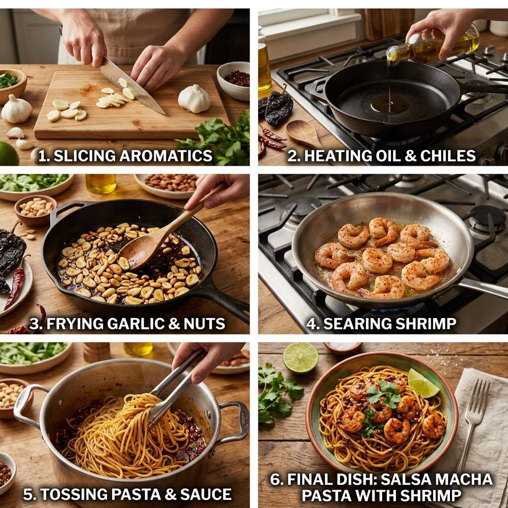 Salsa Macha Pasta With Shrimp Recipe: Crispy Garlic Perfection 2026 14 Salsa Macha Pasta With Shrimp recipe