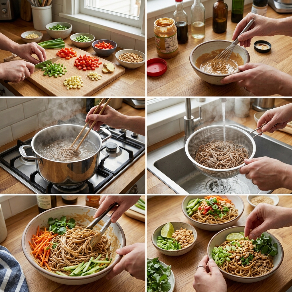 Cold Peanut Ginger Noodles Recipe