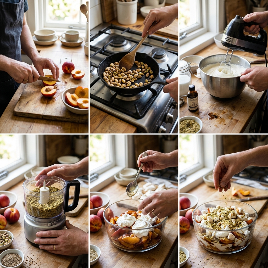 Roasted Nectarine Mess With Pistachio Dukkah Recipe
