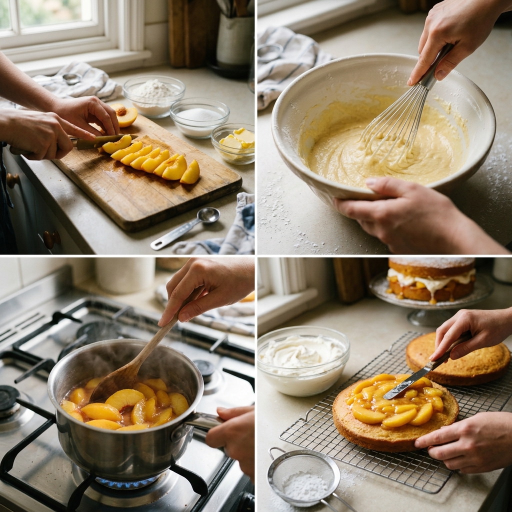 Peaches and Cream Victoria Sandwich Recipe