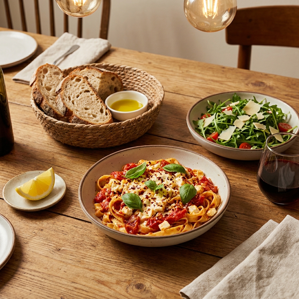 tiktok tomato feta pasta recipe
