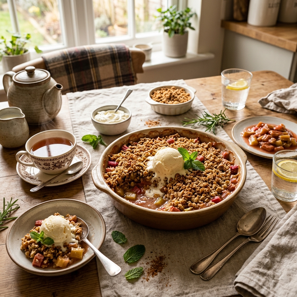 Rhubarb Apple And Ginger Crumble Recipe