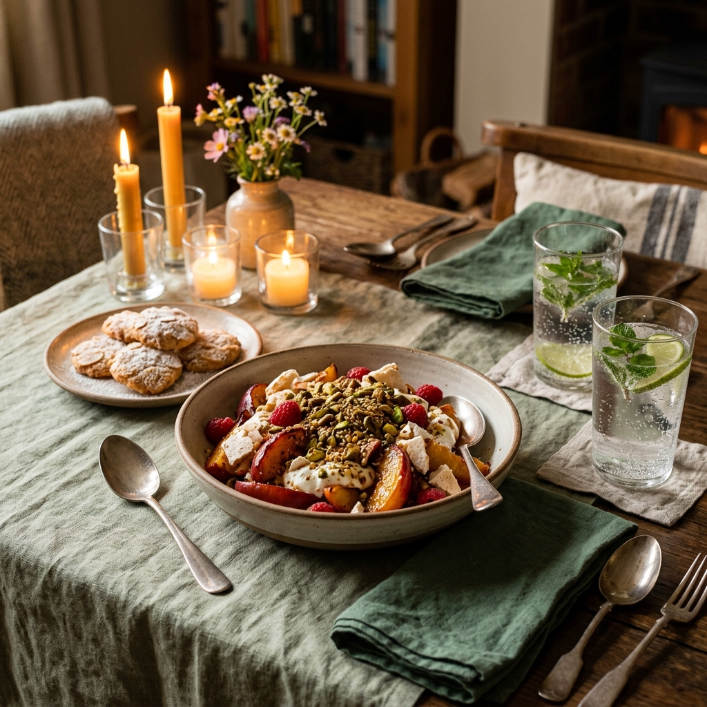 Roasted Nectarine Mess With Pistachio Dukkah Recipe