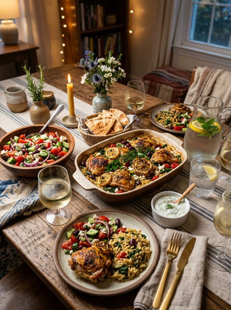 easy mediterranean lemon chicken and orzo recipe 4 A full serving setup of 202605052010