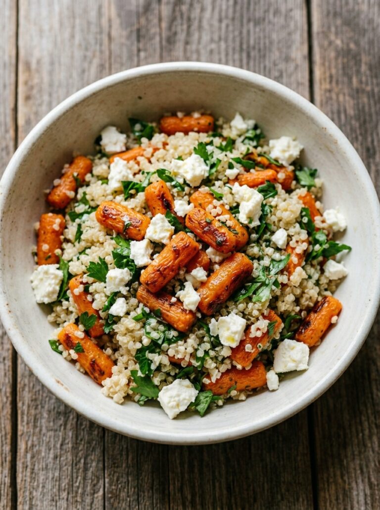 Beginner Mediterranean Roasted Carrot Feta Quinoa Recipe 17 A realistic close up recipe photo 202605121537